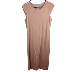 Carmen Marc Valvo Pale Pink Rayon Dress w/ Lace Back